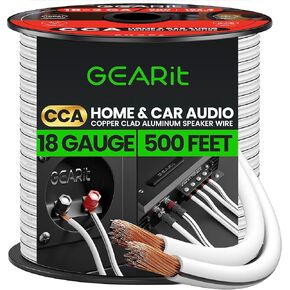 18AWG Speaker Wire, GearIT Pro Series 18 AWG Gauge Speaker Wire Cable (100 Feet / 30.48 Meters) Great Use for Home Theater Speakers and Car Speakers Black