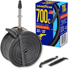 Goodyear 700c x 23/32 Presta Valve Tube, Black | 700c Bike Tube with Butyl Rubber | Dependable Mountain Bike Tube for Premium Cycling | 700x23/32 in Saudi Arabia