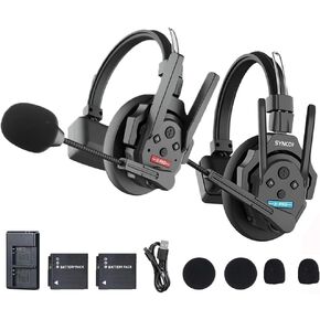 SYNCO XPro X5 Wireless Intercom Headset System with Microphone Intercom System Random Master Device,2.4GHz Full Duplex 500 M/1640 FT Real-time Monitoring 24H Working time Telephone Headsets