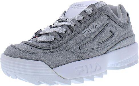 Fila Disruptor II Made in Italy Womens Shoes Size 6.5, Color: Metallic Silver/Metallic Silver/White in Saudi Arabia