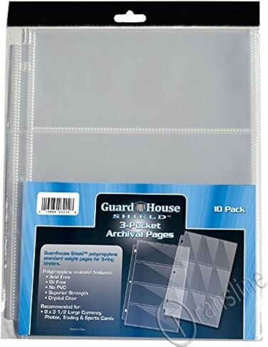 صفحة تخزين العملات المعدنية من GuardHouse Shield مكونة من 12 جيبًا لحمل 2.5 × 2.5، عبوة مكونة من 10 قطع in Kuwait