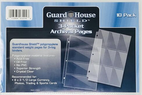 صفحة تخزين العملات المعدنية من GuardHouse Shield مكونة من 12 جيبًا لحمل 2.5 × 2.5، عبوة مكونة من 10 قطع in Kuwait