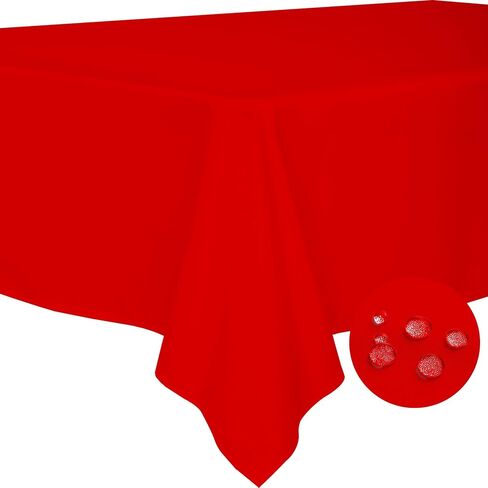 BYDOLL Table Cloth White 60x84 Inch Tablecloth for 6 Foot Rectangle Tables Outdoor Washable Wrinkle Free and Spillproof Polyester Tablecloth for Festival Camping Picnic Wedding Party Table Cover in Kuwait