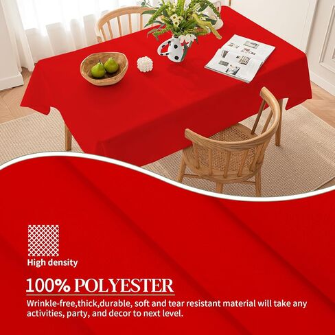 BYDOLL Table Cloth White 60x84 Inch Tablecloth for 6 Foot Rectangle Tables Outdoor Washable Wrinkle Free and Spillproof Polyester Tablecloth for Festival Camping Picnic Wedding Party Table Cover in Kuwait