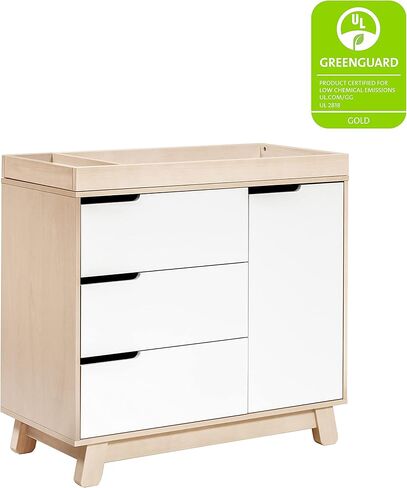 Babyletto Hudson 3-Drawer Changer Dresser with Removable Changing Tray in Forest Green, Greenguard Gold Certified in Kuwait