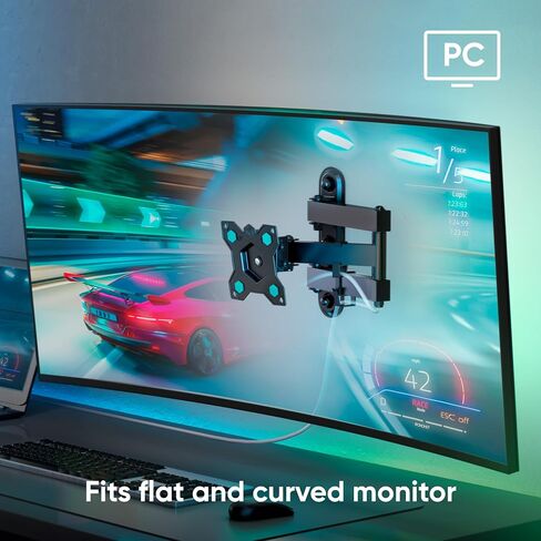 ONKRON TV Monitor Wall Mount - Monitor Mount for 10-35 Inch Screens up to 44.1 lbs - RV TV Mount 75x75 100x100 VESA Wall Mount - Fixed TV Wall Mount - Computer Monitor Wall Mount, Black in Saudi Arabia