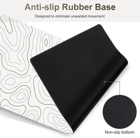 Desk Mat Gaming Mouse Pad, Cute Desk Matt Keyboard Wrist Rest for Desktop, Anti-Slip Big Mousepad Stitched Edges, XXL Large Mouse Pad with Wrist Support for Home Office Computer I Morandi Daisy in Kuwait