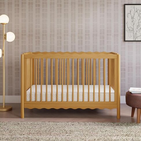Babyletto Swell 4-in-1 Convertible Crib with Toddler Bed Conversion Kit in Light Sage, Greenguard Gold Certified in Kuwait
