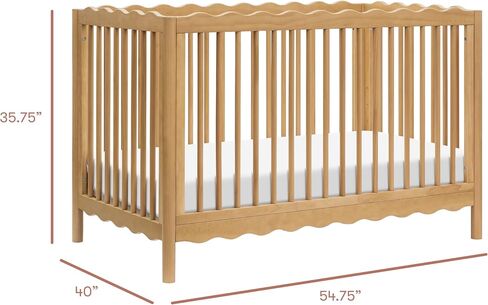 Babyletto Swell 4-in-1 Convertible Crib with Toddler Bed Conversion Kit in Light Sage, Greenguard Gold Certified in Kuwait
