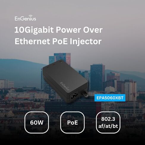 EnGenius Technologies 802.3at/af Gigabit PoE+ Injector Features up to 30 Watts of Output Power for Distances up to 100M, Plug-n-Play, Auto Detects Power (EPA5006GAT) in Saudi Arabia