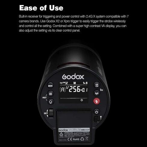 GODOX AD300 Pro Godox AD300Pro Godox Flash لكاميرا Canon Nikon Fuji Sony Olympus Panasonic، TTL 2.4G HSS 1 / 8000s ستروب خارجي مع بطارية ليثيوم 2600 مللي أمبير في الساعة، 320 ومضة طاقة كاملة مع مجموعة BD-10 in Saudi Arabia