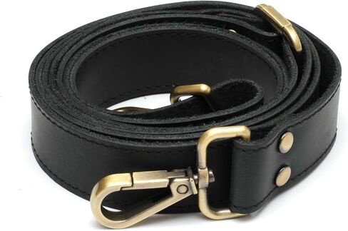 حزام جلدي بديل لحقائب اليد، وحافظات أجهزة MacBook والكمبيوتر المحمول، وحزام كتف جلدي من Crazy Horse، وحزام محفظة جلدي قابل للتعديل مصنوع يدويًا مع مشابك دوارة، كبير، جملي in Kuwait