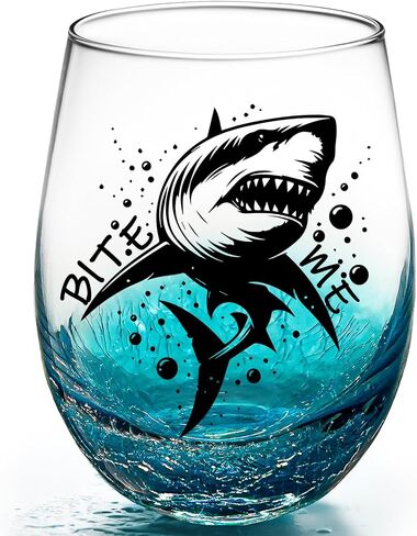 Whale Stemless Wine Glasses: Handmade Crackle Teal Beach Wine Glass for Women, Ocean Themed Birthday Day Gifts 18 Ounces - Set of 1 in Saudi Arabia