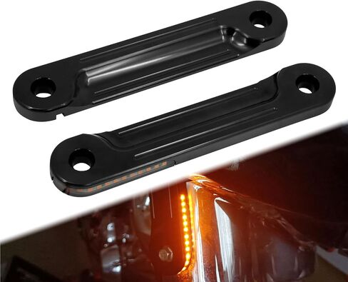 دراجة نارية أمامية LED فلوش شوكة بدوره إشارات ضوء تشغيل أقواس إضاءة مناسبة لـ Harley Touring Road King Street Gilde Electra Glide 1998-2023 كروم in Kuwait