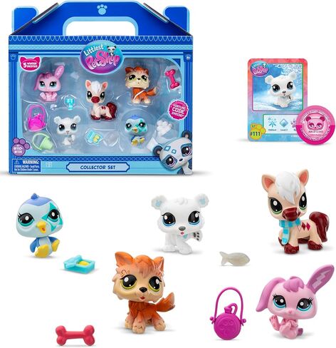 Littlest Pet Shop, Collector Set, Farm Besties Theme - Gen 7, Pets #56-#60, Authentic LPS Bobble Head Figure, Collectible Imagination Toy Animal, Kidults, Girls, Boys, Kids, Tweens Ages 4+ in Kuwait