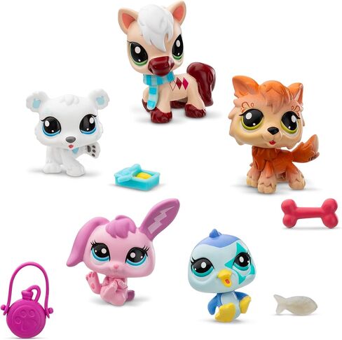 Littlest Pet Shop, Collector Set, Farm Besties Theme - Gen 7, Pets #56-#60, Authentic LPS Bobble Head Figure, Collectible Imagination Toy Animal, Kidults, Girls, Boys, Kids, Tweens Ages 4+ in Kuwait