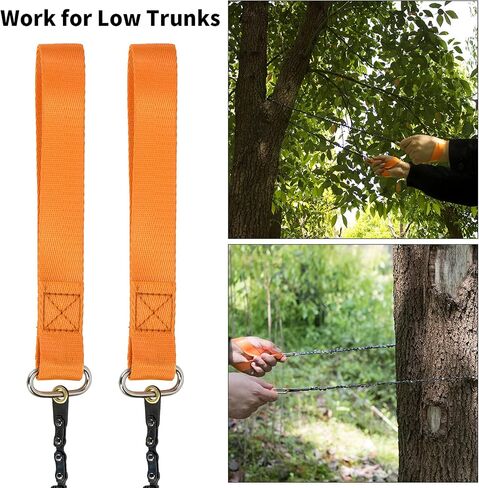 Rope Saw for Tree Limbs, 55 Inch Rope Chain Saw with 70 Sharp Teeth ＆ 46 Feet Ropes Kit, Rope Saw Tree Saw High Limb Rope Chainsaw, Pocket Chainsaw in Kuwait
