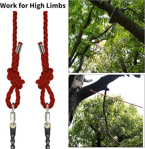 Rope Saw for Tree Limbs, 55 Inch Rope Chain Saw with 70 Sharp Teeth ＆ 46 Feet Ropes Kit, Rope Saw Tree Saw High Limb Rope Chainsaw, Pocket Chainsaw in Kuwait