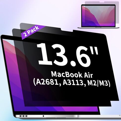 2-Pack Privacy Screen Compatible with MacBook Pro 13 Inch Screen Protector (2016, 2017, 2018, 2019, 2020, 2021, 2022, M1, M2), Laptop Privacy Screen Matte Anti Blue Light Glare Filter in Kuwait