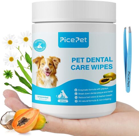 Hypoallergenic Eye Wipes for Dog & Cats, Plant-Based Tear Stain Remover for Discharge, Crust, Allergies, Itching, Unscented,100 Count in Saudi Arabia