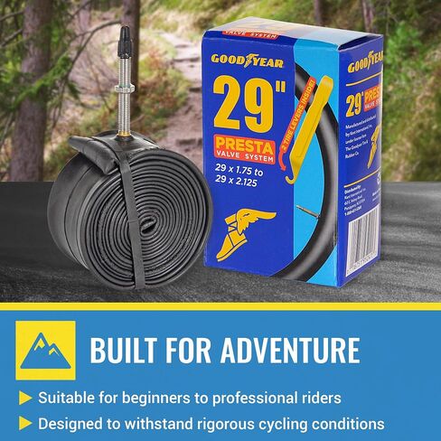 Goodyear 700c x 23/32 Presta Valve Tube, Black | 700c Bike Tube with Butyl Rubber | Dependable Mountain Bike Tube for Premium Cycling | 700x23/32 in Saudi Arabia