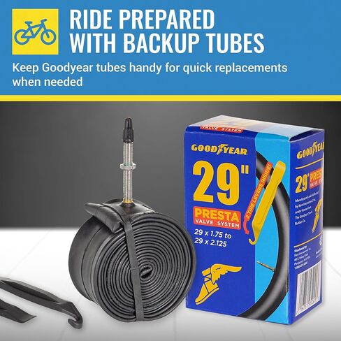 Goodyear 700c x 23/32 Presta Valve Tube, Black | 700c Bike Tube with Butyl Rubber | Dependable Mountain Bike Tube for Premium Cycling | 700x23/32 in Saudi Arabia