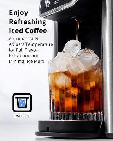 Hot & Iced Coffee Maker with Bold Setting, Single Serve Coffee Maker for K Cup and Grounds, 6-14 Oz Brew Sizes, 50 Oz Removable Water Tank, One Cup Coffee Machine with Reusable Filter, White in Saudi Arabia