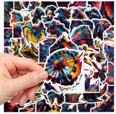 50PCS Witch Stickers Pack for Teens,Black Cat Stickers Decal for Halloween,Waterproof Vinyl Stickers for Water Bottles Laptop,Halloween Party Favors in Kuwait