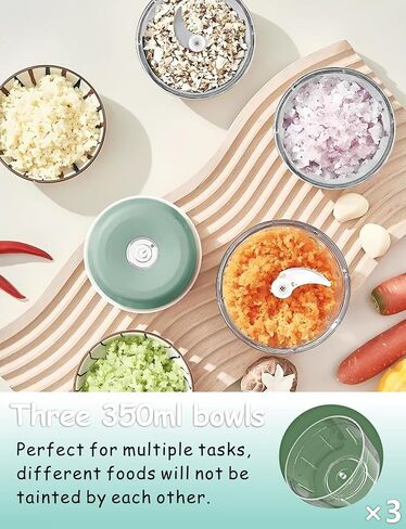 Mini Food Processor Cordless, 250ml Small Garlic Chopper 1 Cup, Battery USB Rechargeable Electric Food Chopper Wireless, Portable Vegetable Meat Blender Kitchen Mixer for Onion, Salad, Baby Food(Blue) in Saudi Arabia