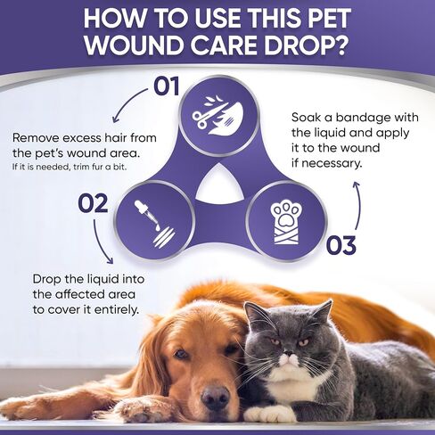 Dog Wound Spray | Cat and Dog Wound Care | Dog Itch Spray | Pet Wound Care + Lavender | Wound Care for Dogs | Cat Wound Care | Horse Wound Care | Wound Care for Cats | Chicken Wound Spray | 4 Oz in Saudi Arabia