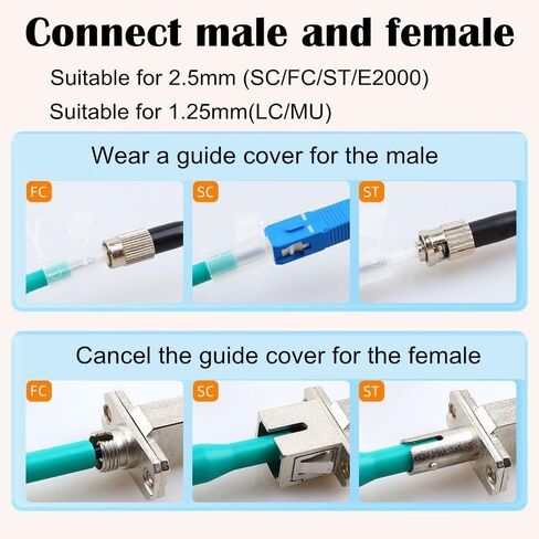Fiber Optic Cleaning Pen,5PCS Fiber Optic Cleaner Pen for 2.5mm Ferrules SC,FC,ST,SC/APC and FC/APC,800+ Clean Times in Kuwait