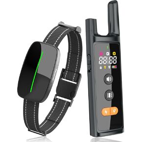 Dog Training Shock Collar 4000FT Dog Bark Collar with Remote IP67 Waterproof 4 Training Modes Beep Vibration Shock Light Mode Magnetic Charger Electric Dogs Collar 8-25 inches Double Shock Rose Bloom