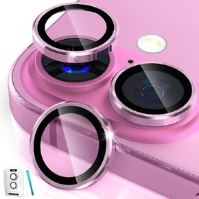 imluckies for iPhone 16 / iPhone 16 Plus Camera Lens Protector, AR+AF Tempered Glass 9H Anti-Scratch Metal Individual Lens Cover, HD Clear Camera Accessories, Case Friendly - Black