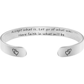 Daughter Mother Bracelets Wide Cuff Bangle Message Engraved Christmas Gifts for Her
