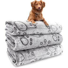 3 Pack Dog Blankets Washable - Soft Dog Blanket for Medium Dogs and Cats,Fluffy Flannel Pet Blanket Mat Cover for Bed Couch, Cute Print Puppy Blanket 41" x 31"