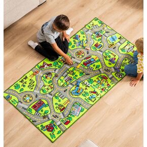 ToyVelt Kids Carpet Playmat Car Rug – Educational Road Traffic Carpet Multi Color Play Mat - Large 60" X 32" Best Kids Rugs for Playroom & Kid Bedroom – for Ages 3-12 Years Old