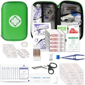Travel-First Aid Kit-Mini Camping-Essentials Emergency-Kit - 274 Pieces Emergency Essentials Kit Survival Gear Equipment First Aid Kit for Car Home Hunting Green YIDERBO