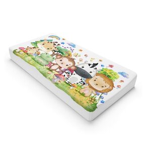 Woodland Animals Rainbow Changing Pad Covers Lion Giraffe Zebra Monkey Frog Forest Changing Table Sheets for Baby Boy Girl Soft Breathable Stretch Diaper Change Table Pad Mats Covers 32''x16''