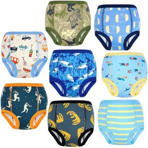 MooMoo Baby Training Underwear for Boys and Girls 8 Packs Absorbent Toddler Training Pants for Boys 7T
