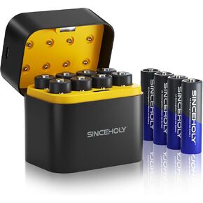 8 Pack Rechargeable Lithium AA Batteries with Fast Charger, 1.5V High Power 3600mWh Double A Batteries, AA Rechargeable Li-ion Batteries with 2000+ Cycle Times