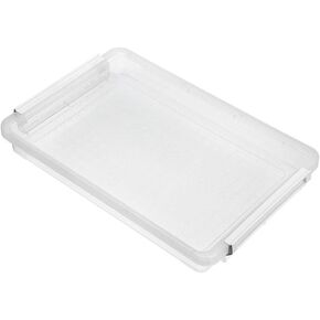 BTSKY 4 Pack A4 Plus Clear Plastic Stackable Storage Box Desk Paper Magazine Container with Buckle, Office Supplies Accessories File Protector Case Organizer, Portable Project Case Document Holders