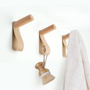 WONQEXZ Wall Hook,Child Baby Nursery Wood Wall Hook,Natural Colorful Animal Coat Hooks,Wooden Hooks,Children Wall Mounted Hook,Set of 5