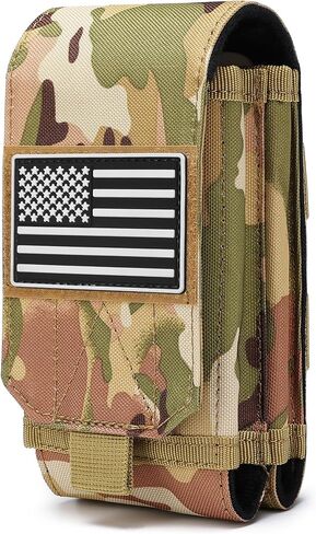 Tactical Molle EDC Phone Pouch Universal Mobile Phone Holster Holder with US Flag Patch in Kuwait