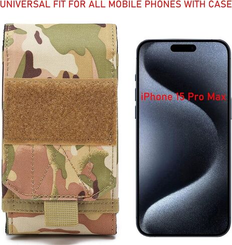 Tactical Molle EDC Phone Pouch Universal Mobile Phone Holster Holder with US Flag Patch in Kuwait