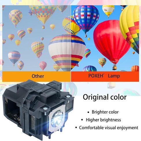 PXOEH ELPLP79/ELPLP80 for Epson PowerLite EB-570 580 575W EB-575Wi EB-1420Wi EB-585W EB-585Wi EB-595Wi BrightLink 575Wi 585Wi 595Wi Pro 1420Wi Pro 1430Wi V13H010L79/80 Replacement Projector Lamp Bulb in Kuwait