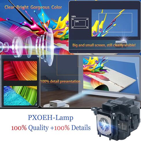 PXOEH ELPLP79/ELPLP80 for Epson PowerLite EB-570 580 575W EB-575Wi EB-1420Wi EB-585W EB-585Wi EB-595Wi BrightLink 575Wi 585Wi 595Wi Pro 1420Wi Pro 1430Wi V13H010L79/80 Replacement Projector Lamp Bulb in Kuwait
