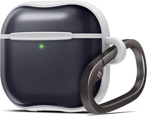 حافظة AirPods 4 بتصميم Ultra Hybrid من Spigen وAirPods 4 مع حافظة إلغاء الضوضاء النشطة (2024) حافظة شفافة مضادة للاصفرار مع سلسلة مفاتيح - أبيض غامق in Saudi Arabia