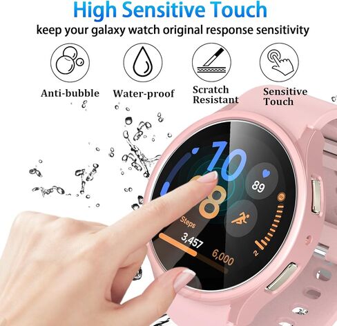 [6+6 عبوات لهاتف Samsung Galaxy Watch 7 حافظة حماية للشاشة 40 مم، زجاج مقسى مضاد للضباب ومجموعة غطاء ممتص للصدمات من البولي كربونات الصلب لملحقات Galaxy Watch7 40 مم، مقاومة للماء in Kuwait
