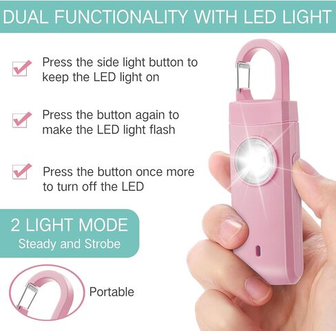 6 Pcs Rechargeable Personal Safety Alarm for Women 130dB Loud Sound Personal Siren with LED Self Defense Keychain for Women Daughter Seniors Elderly Teen Student in Saudi Arabia