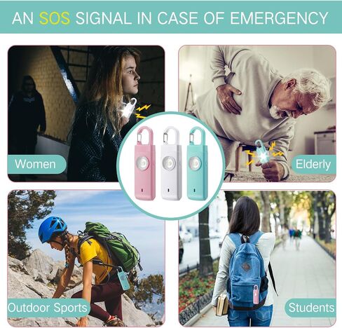 6 Pcs Rechargeable Personal Safety Alarm for Women 130dB Loud Sound Personal Siren with LED Self Defense Keychain for Women Daughter Seniors Elderly Teen Student in Saudi Arabia